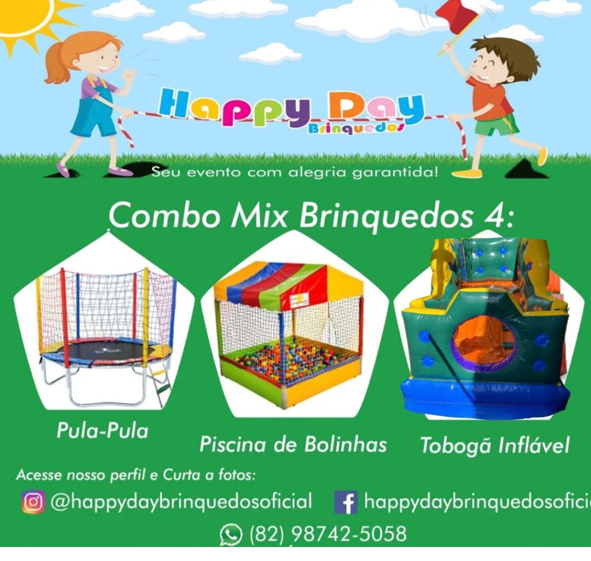 Combo Mix Brinquedos 4 para festas em Maceió
